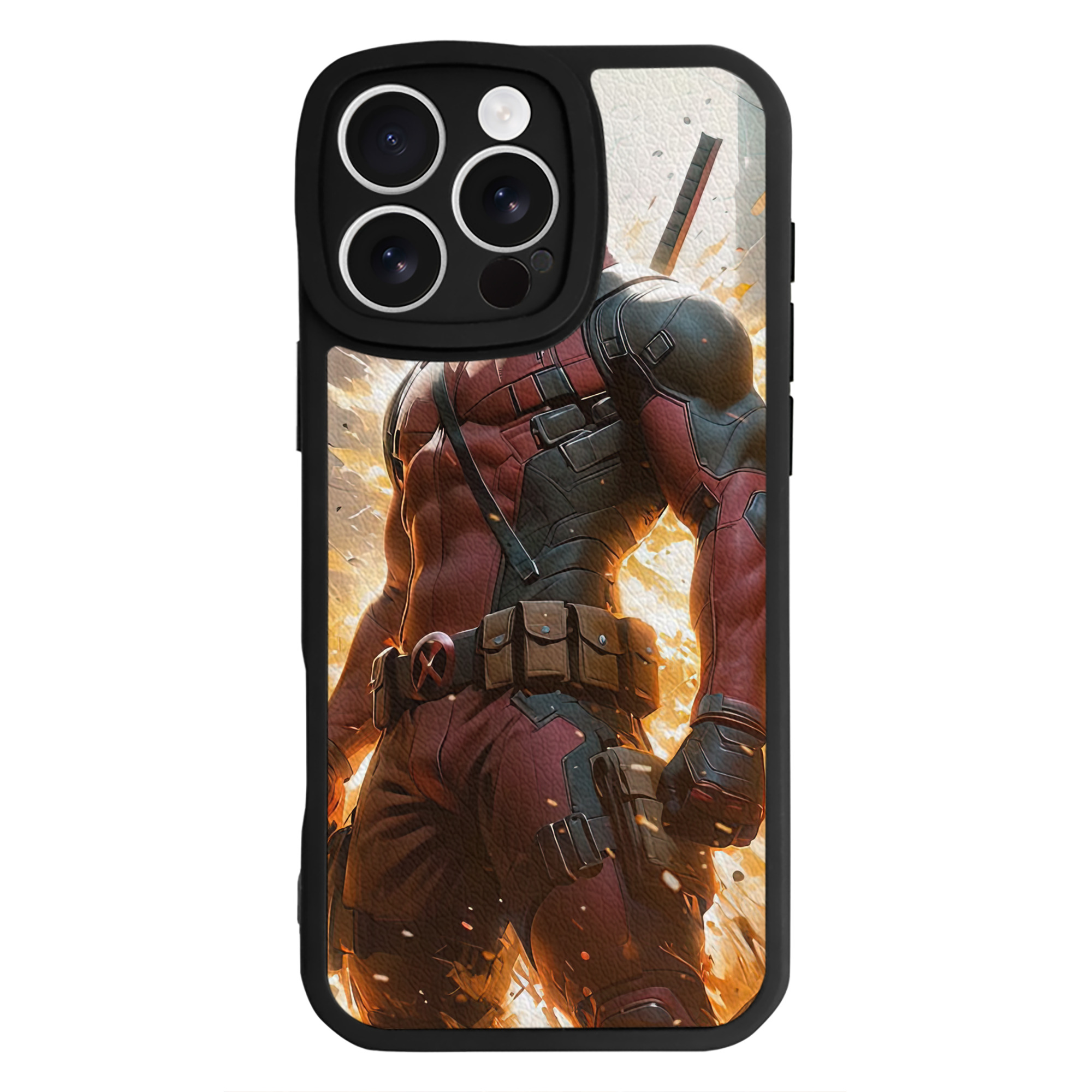 （画像用） Deadpool デッドプール 【iPhone 16シリーズ対応】シリコンスマホケース（レザー調） 材質：シリコン